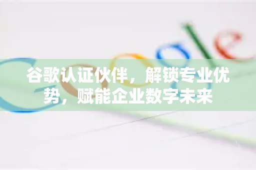 谷歌认证伙伴，解锁专业优势，赋能企业数字未来